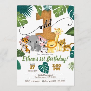 Safari Invitation For 1st Birthday by WhirlibirdExpress at Zazzle