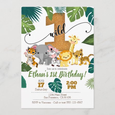 Safari Invitation For 1st Birthday