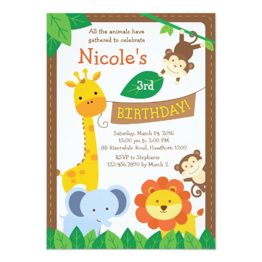 Safari Invitation / Jungle Invitation / Zoo Invite | Zazzle