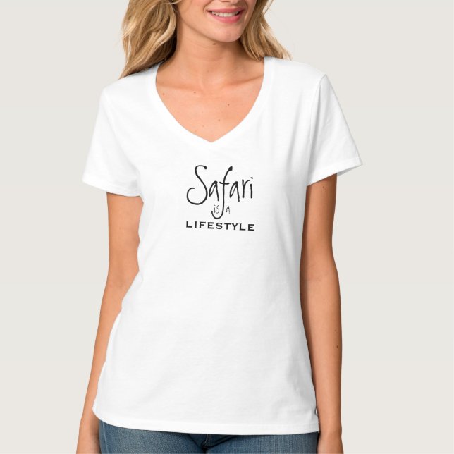 Safari is a  lifestyle white T-Shirt (Front)
