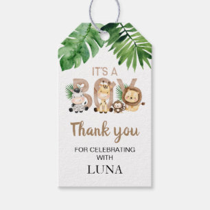 Safari It's a Boy Baby Shower Favor Gift Tags