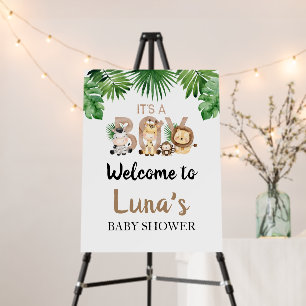 Safari It's a Boy Baby Shower Welcome Foam Board