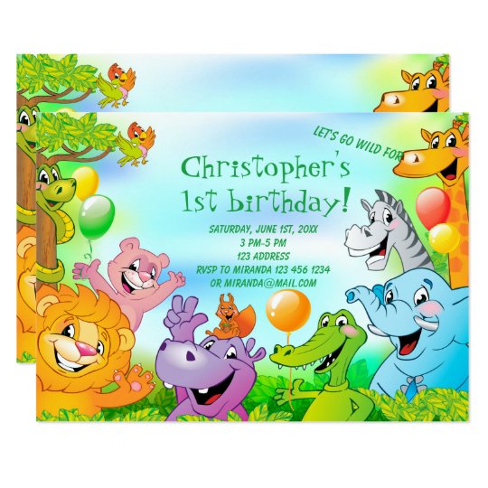 safari jungle 1st birthday party invitation card jungle theme invitation card