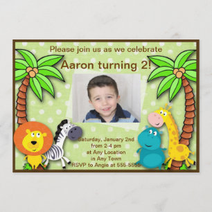 Safari Jungle Animal Birthday or Shower Invitation