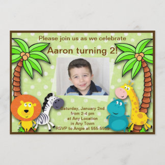 Safari Jungle Animal Birthday or Shower Invitation