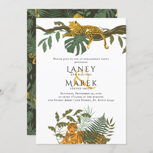 Safari Jungle Animal Engagement Party Invitation