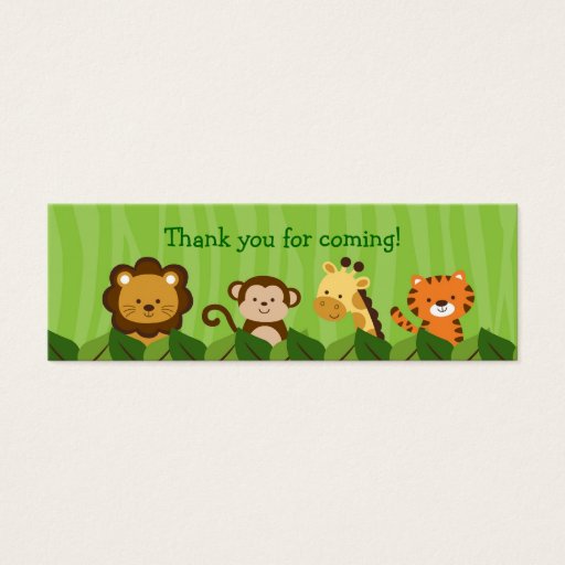 Customizable Safari Jungle Animal Goodie Bag Tags Gift Tags Business Cards
