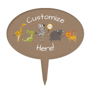 Safari Jungle Animal Party Cake Topper