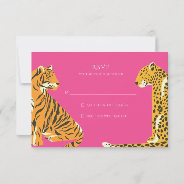 Safari Jungle Animal Wedding RSVP (Front)