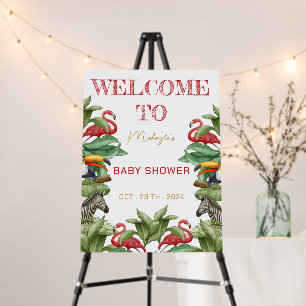 Safari jungle animal zoo Baby  Shower Welcome sign