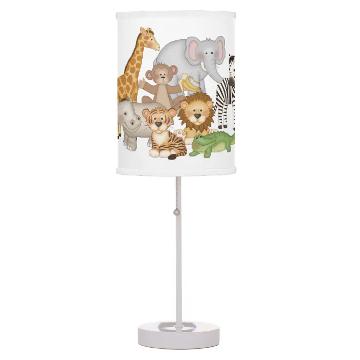 Kids Jungle Animals Lampshades Ideal To match Jungle Animals Wallpaper Borders. 