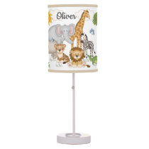 Safari Jungle Animals Baby Girl Boy Nursery Kids Table Lamp