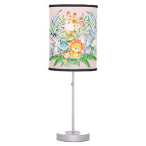 Safari Jungle Animals Baby Girl Nursery Lamp