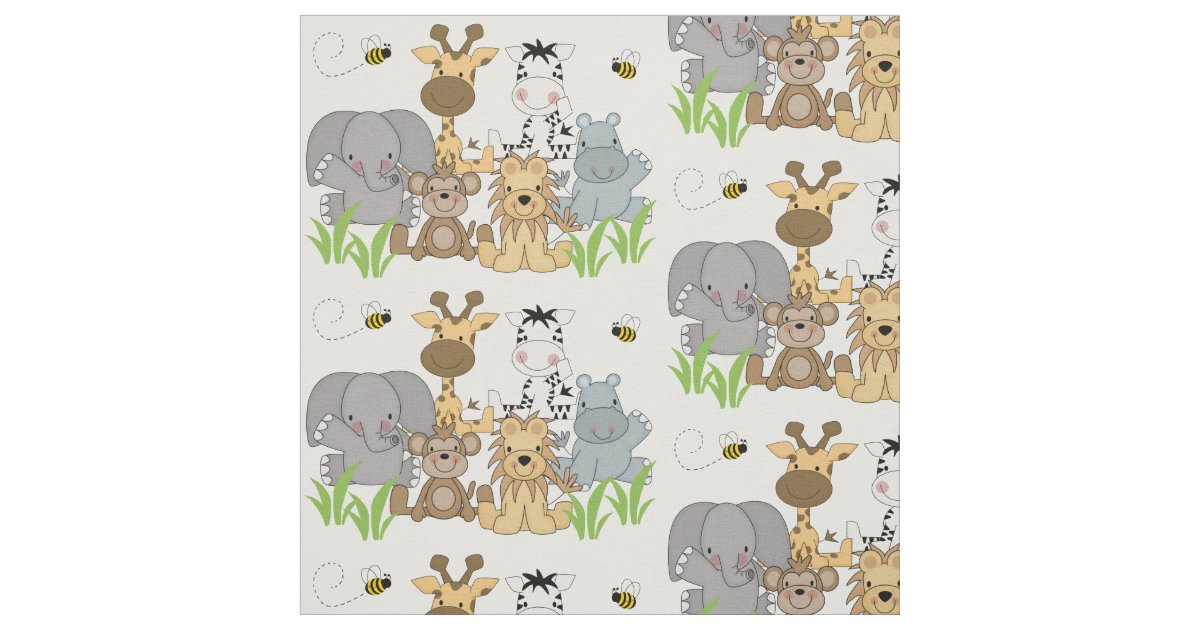 Safari Jungle Animals Baby Nursery Kids Room Fabric