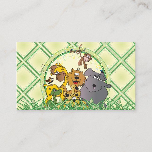 Safari Jungle Animals Baby Shower Book Request Enclosure Card (Front)