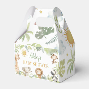 Safari Jungle Animals Baby Shower Favor Boxes