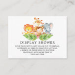 Safari Jungle Animals Baby Shower Gift Display Enclosure Card<br><div class="desc">Sweet jungle animals for a girls shower gift display shower invitation insert card.  Matching items available in our shop.</div>