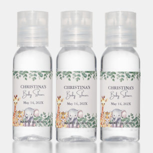 Safari Jungle Animals Baby Shower Hand Sanitizer