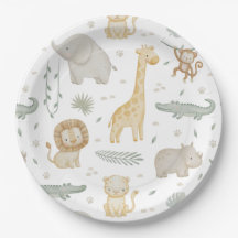 Safari Jungle Animals Baby Shower Plates