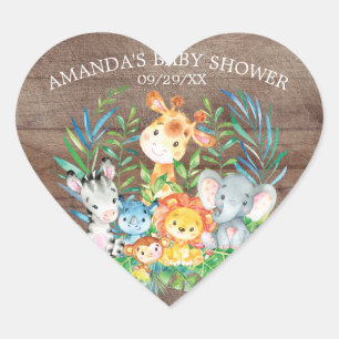 Safari Jungle Animals Baby Shower Sticker