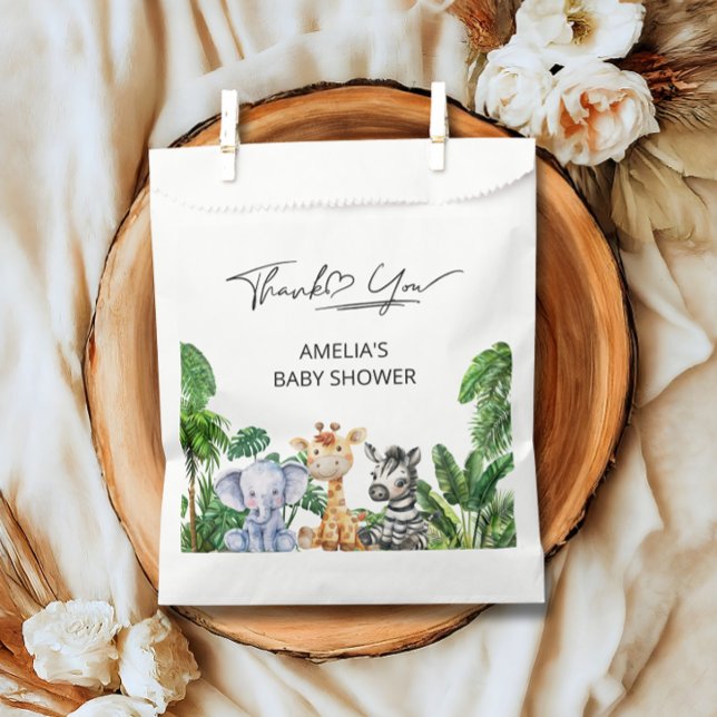 Safari Jungle Animals Baby Shower Thank You Favor Bag (Creator Uploaded)