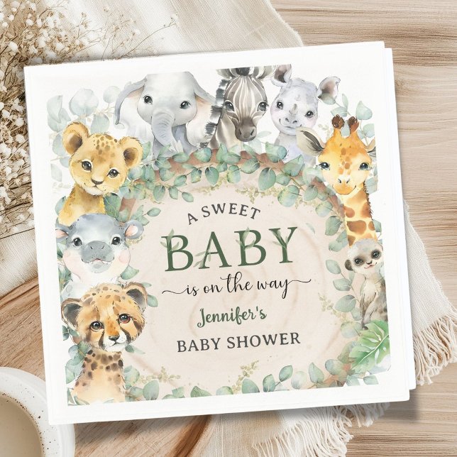 Safari Jungle Animals Baby Shower Tropical Napkins (Creator Uploaded)