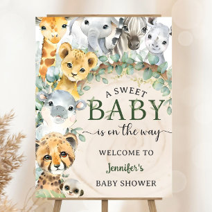 Safari Jungle Animals Baby Shower Welcome Foam Board