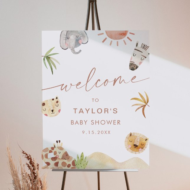 SAFARI Jungle Animals Baby Shower Welcome Foam Board (Creator Uploaded)