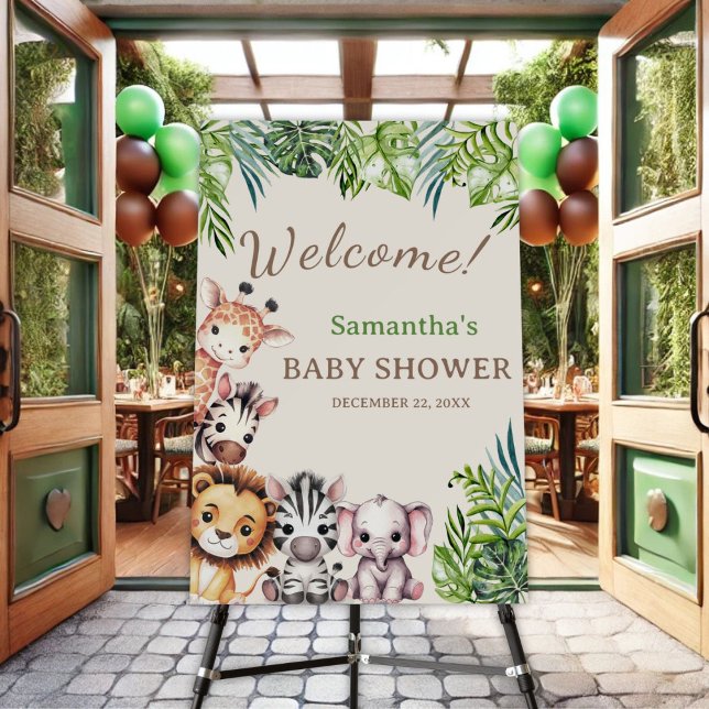 Safari Jungle Animals Baby Shower Welcome Sign (Creator Uploaded)