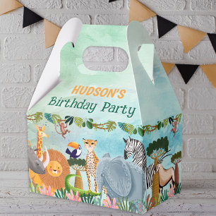 Safari jungle animals birthday custom favor boxes