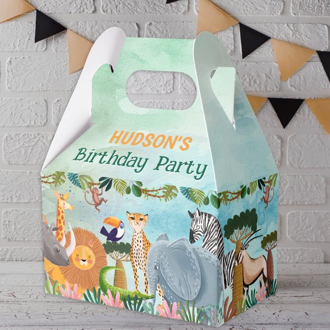 Safari jungle animals birthday custom favor boxes (Creator Uploaded)