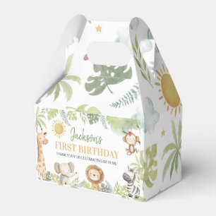 Safari Jungle Animals Birthday Favor Box