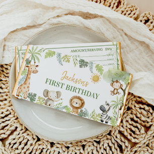 Safari Jungle Animals Birthday Hershey Bar Favors