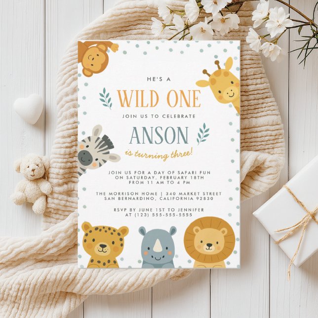 Safari Jungle Animals Birthday Invitation (Creator Uploaded)