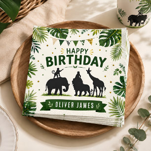 Safari Jungle Animals Birthday Napkins