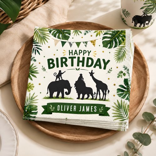 Safari Jungle Animals Birthday Napkins