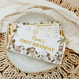 Safari Jungle Animals Birthday Party Hershey Bar Favors