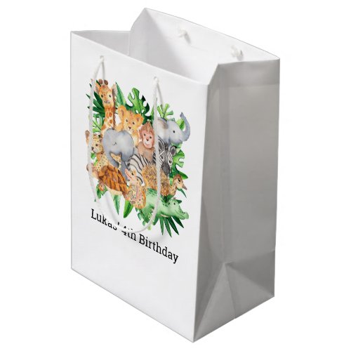 Safari Jungle Animals Birthday Party Thank You Medium Gift Bag