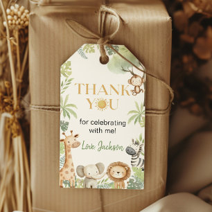 Safari Jungle Animals Birthday Thank You Gift Tags