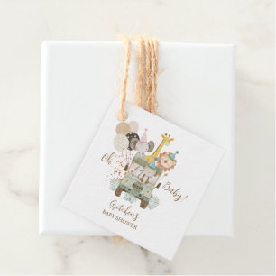 Safari Jungle Animals Boho Baby Shower Favor Tags
