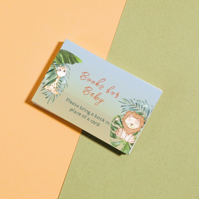 Safari Jungle Animals Book for Baby Shower Game Enclosure Card (Creator Uploaded)