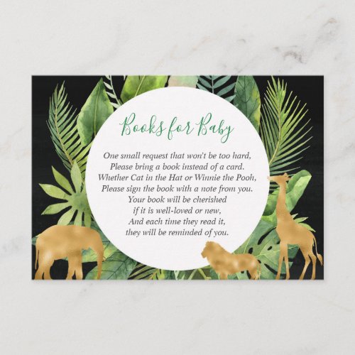 Safari jungle animals book request bring a book enclosure card