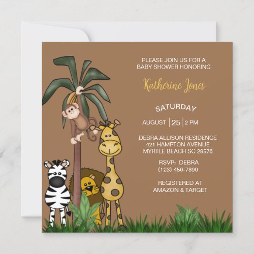 Safari Baby Shower Invitation