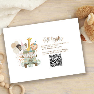 Safari Jungle Animals Gift Registry Enclosure Card