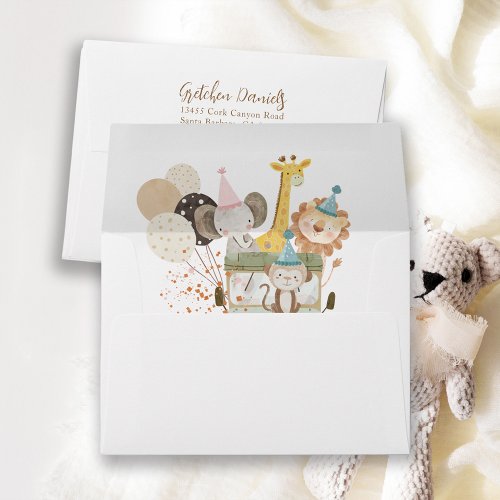 Safari Jungle Animals Gift Registry Enclosure Envelope