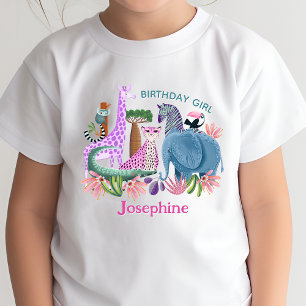 Safari jungle animals girl birthday T-Shirt