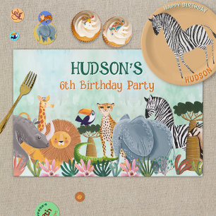 Safari jungle animals kids birthday custom paper pad