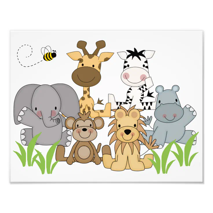 Safari Jungle Animals Nursery Kids Room Photo Print | Zazzle