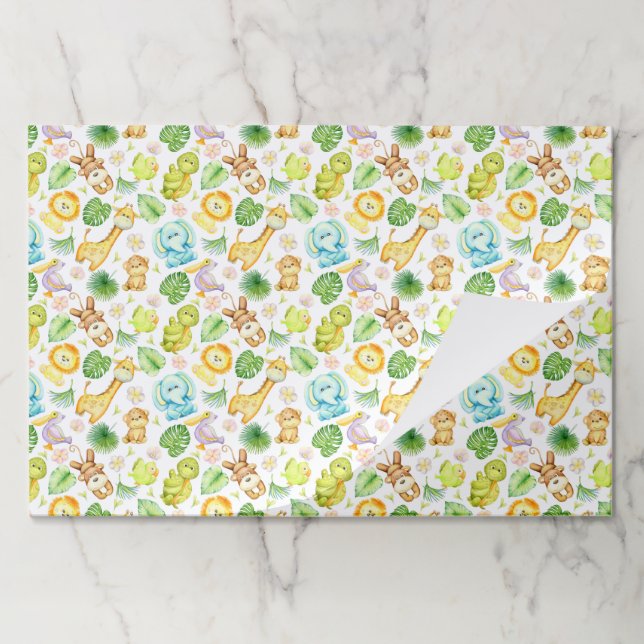 Safari Jungle Animals Paper Placemat (Folded)
