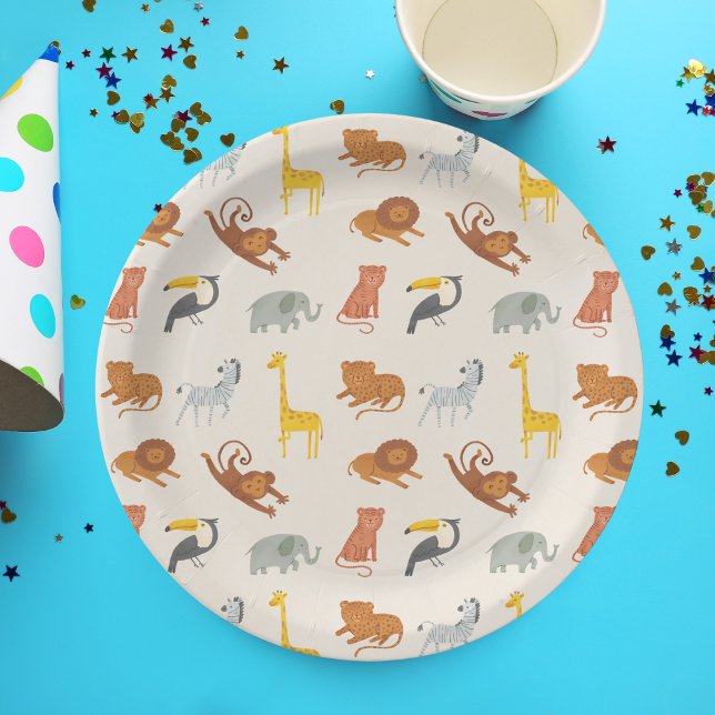 Safari Jungle Animals Paper Plates (Creator Uploaded)